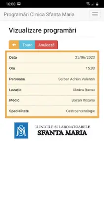 Clinica Sfanta Maria android App screenshot 0